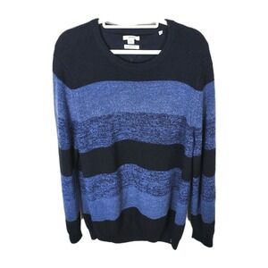 BRAX‎ Rick Feel Good Sportive Sweater Mens XL Blue Navy Stripe Virgin Wool Blend